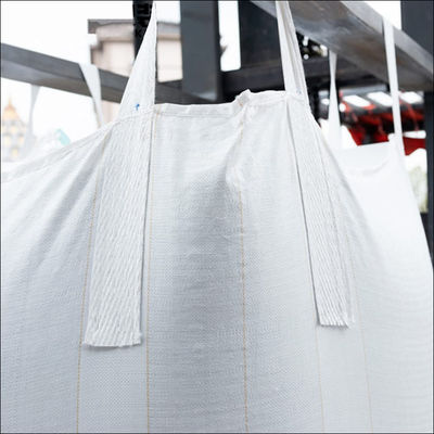 Flat Bottom Fibc Jumbo PP Bags Breathable 1 Ton For Firewood Construction Cement