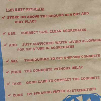 20kg Multiwall die 3 Falten-Papiertüten imprägniern Zement-Verpackentaschen mit Kleber