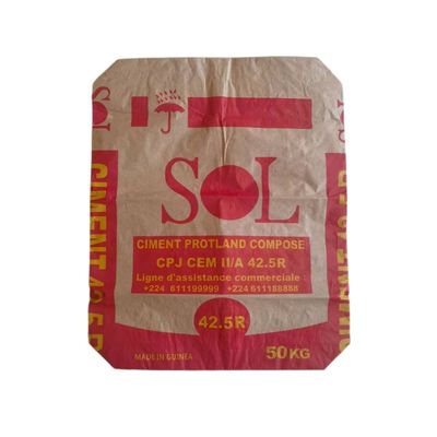 20kg 2 Falten-Papiertüte-wasserdichte Zement Multiwall-Papier-Säcke mit Kleber