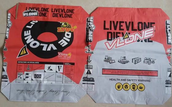 Imprägniern Sie die 2 Falten-Papiertüten besonders anfertigte 20kg Zementsäcke 90gsm mit Drucken