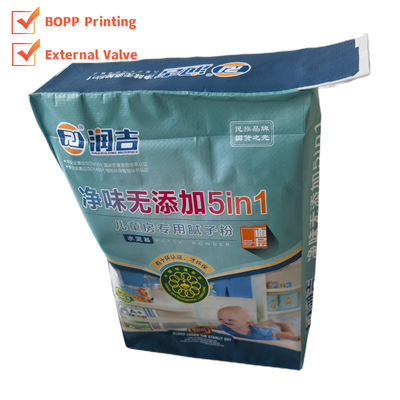 Polypropylen Kunststoff Typ 35x46x10cm 86GSM Gewebter PP-Ventilbeutel mit Luxus-Bopp-Druck