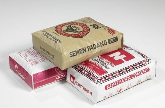 Gewebte Polypropylen-laminierte Schlauchventilbeutel für 50 kg quadratische Zementbeutel mit Boden, Oberflächendruck, 100 % reines Polypropylen