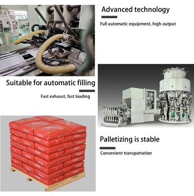 25kg 40kg 50kg Mörtelverpackungsbeutel PP-Blockbodenbeutel mit Selbstschlussventil für Zementmörtel Putz Gips Pulver