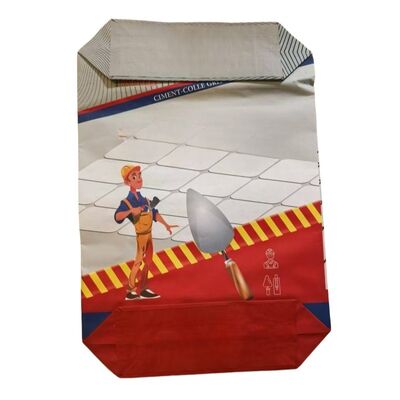 Feuchtigkeitsbeständige 2-lagige Papierventilbeutel, kundenspezifische 20-kg-Zementsäcke, 90 g/m² mit Druck