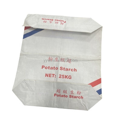 Lebensmittelechter Mehrlagen-Papiersack mit feuchtigkeitsdichter Ultraschall-Siegelhülse für 25 kg Kartoffelstärke und Maisstärke