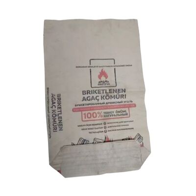 2 Layer 80GSM Moisture Proof Kraft Paper Bag Customizable for Cement and Charcoal Packaging