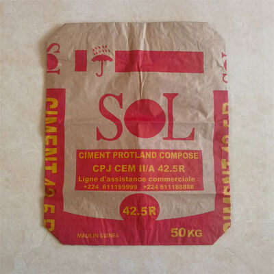 2-lagige 90 g/m² Papier-Ventilbeutel mit Blockboden für 20 kg, 25 kg, 30 kg, 40 kg Mörtel